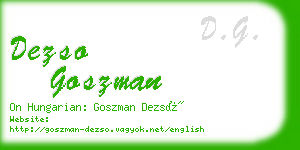 dezso goszman business card